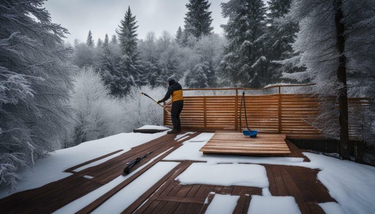 Holzterrassenbehandlung für den Winter vorbereiten