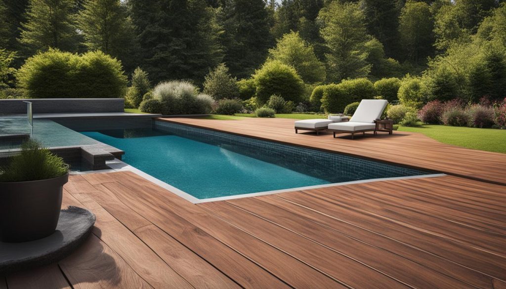 Pflege von Holzterrassenbelägen für Poolbereiche